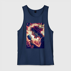 Майка мужская хлопок Mick Jagger is vocalist of the Rolling Stones, цвет: тёмно-синий