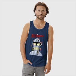 Майка мужская хлопок Futurama all, цвет: тёмно-синий — фото 2