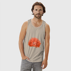 Майка мужская хлопок Сartoon monster fluffy orange, цвет: миндальный — фото 2