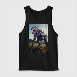 Майка мужская хлопок Робот в стиле Horizon, цвет: черный