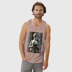Майка мужская хлопок Стрит арт и античность, цвет: пыльно-розовый — фото 2