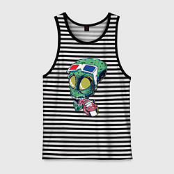 Майка мужская хлопок Пришелец в кино, цвет: черная тельняшка