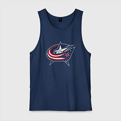Майка мужская хлопок Columbus blue jackets - hockey team - emblem, цвет: тёмно-синий