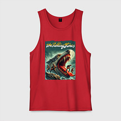 Майка мужская хлопок Rolling Stones - wolfs mouth, цвет: красный