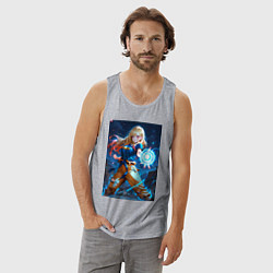 Майка мужская хлопок Марин Китагава косплей Dragon Ball, цвет: меланж — фото 2