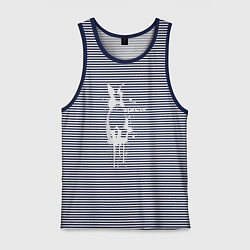 Майка мужская хлопок Banksy bunny, цвет: синяя тельняшка