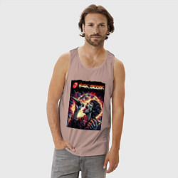 Майка мужская хлопок Rolling Stones singer Mick Jagger, цвет: пыльно-розовый — фото 2