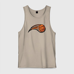 Майка мужская хлопок Basketball shot, цвет: миндальный