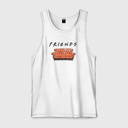 Майка мужская хлопок Friends - logo, цвет: белый