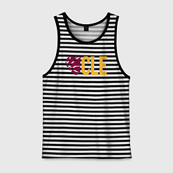 Майка мужская хлопок Love Cleveland, цвет: черная тельняшка