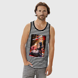 Майка мужская хлопок Марин Китагава косплей ведьмочки, цвет: черная тельняшка — фото 2