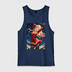 Майка мужская хлопок Марин Китагава косплей 002 Darling in the Franxx, цвет: тёмно-синий