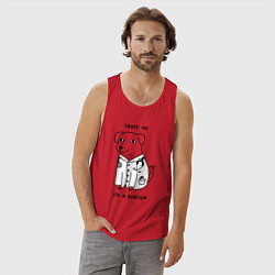 Майка мужская хлопок Поверь мне, я доктор, цвет: красный — фото 2