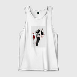 Майка мужская хлопок Крик призрачное лицо, цвет: белый