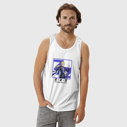 Майка мужская хлопок Хьюго Влад - Zenless Zone Zero, цвет: белый — фото 2