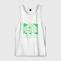 Майка мужская хлопок The white lotus-green, цвет: белый