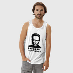 Майка мужская хлопок Кристофер Уокен, цвет: белый — фото 2