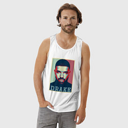 Майка мужская хлопок Drake, цвет: белый — фото 2