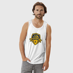 Майка мужская хлопок Basket team, цвет: белый — фото 2