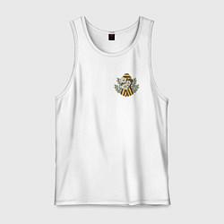 Майка мужская хлопок 9 мая значок на сердце, цвет: белый