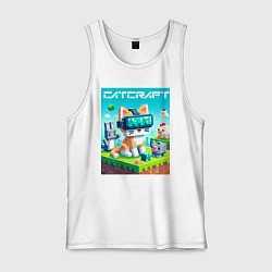 Майка мужская хлопок Catcraft - collaboration ai art, цвет: белый