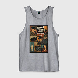 Майка мужская хлопок GTA: Moscow 1940, цвет: меланж