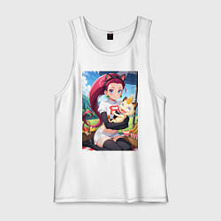 Майка мужская хлопок Джесси и Мяут на пикнике, цвет: белый