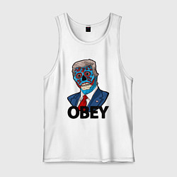 Майка мужская хлопок Trump obey, цвет: белый