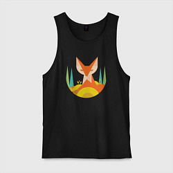 Майка мужская хлопок Forest fox, цвет: черный