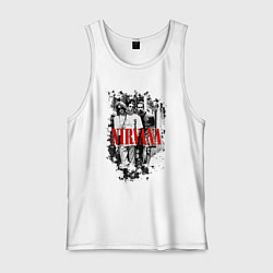 Майка мужская хлопок Nirvana grunge band, цвет: белый