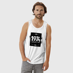 Майка мужская хлопок Черный квадрат 1976, цвет: белый — фото 2