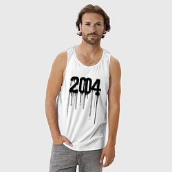 Майка мужская хлопок Капающий 2004, цвет: белый — фото 2