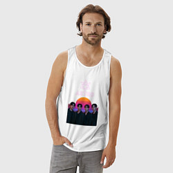 Майка мужская хлопок Astro retro, цвет: белый — фото 2