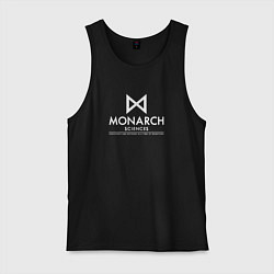 Майка мужская хлопок Монарх логотип, цвет: черный