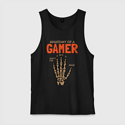 Майка мужская хлопок Рука геймера, цвет: черный