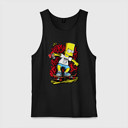 Майка мужская хлопок Барт в футболке нирвана, цвет: черный