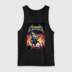 Майка мужская хлопок Bender cool thrash rock guitarist - Futurama, цвет: черный