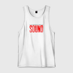 Майка мужская хлопок Sound in red, цвет: белый