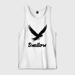 Майка мужская хлопок Летящая ласточка, цвет: белый