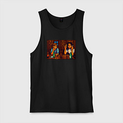 Майка мужская хлопок День студента пиксель-арт мем, цвет: черный