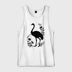 Мужская майка Страус среди цветов