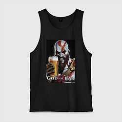 Майка мужская хлопок Kratos - god of bar, цвет: черный