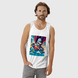 Майка мужская хлопок Полёт Супер Бендера - коллаба, цвет: белый — фото 2