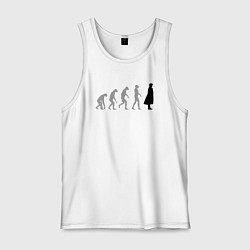 Майка мужская хлопок Эволюция Шерлока, цвет: белый