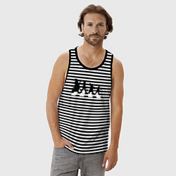 Майка мужская хлопок Путешествие хоббита, цвет: черная тельняшка — фото 2