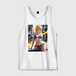 Майка мужская хлопок Труська в откровенном наряде, цвет: белый