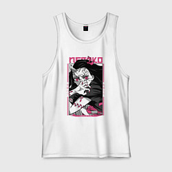 Майка мужская хлопок Клинок, рассекающий демонов, Незуко, цвет: белый