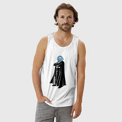 Майка мужская хлопок Вэйдор смеющийся человек, цвет: белый — фото 2