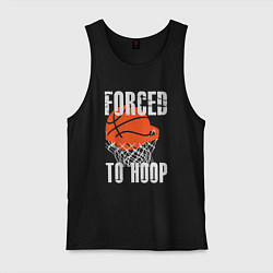 Майка мужская хлопок Forced to hoop, цвет: черный