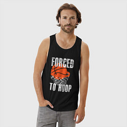 Майка мужская хлопок Forced to hoop, цвет: черный — фото 2